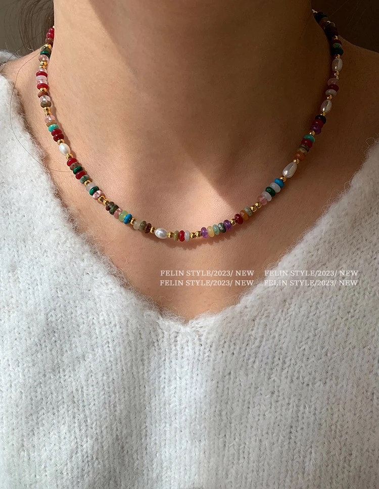🎨 Bohemian Rhapsody Colorful Beaded & Freshwater Pearl Choker