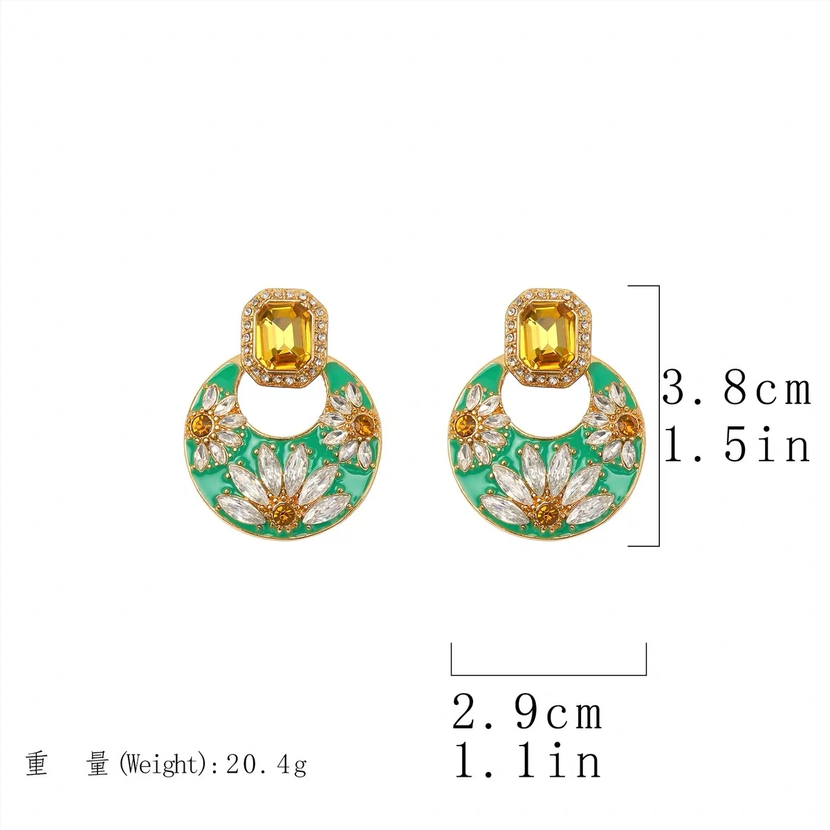 Imperial Art Deco Cushion-Cut Crystal Drop Earrings