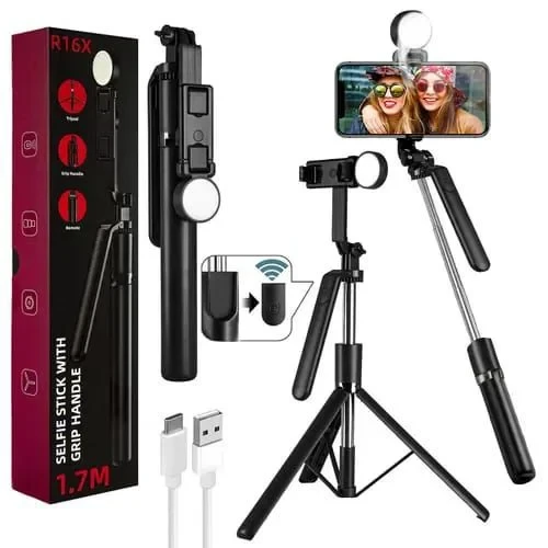 R16X Selfie Stick with Tripod | Wireless Bluetooth Selfie Stick for Smartphones