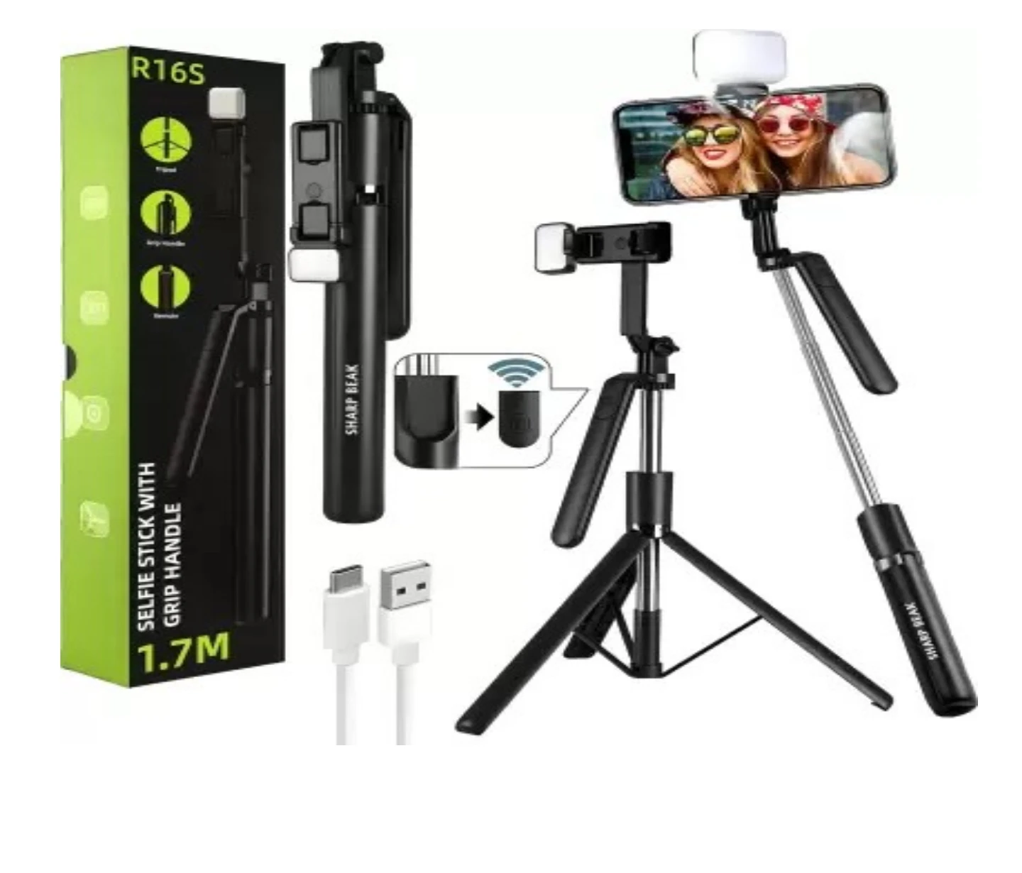 Selfie Stick R16S with Tripod | Bluetooth Wireless Selfie Stick for Smartphones