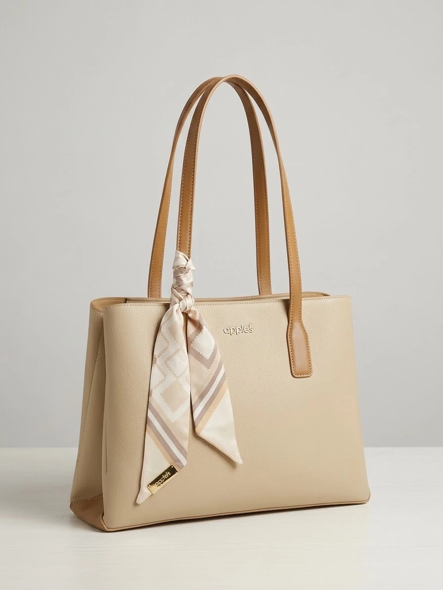 Stylish and elegant handbag with a beautiful scarf. Perfect for daily use, shopping, and special occasions. A must-have accessory for every woman!